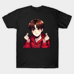 Cool Guy Korean Finger Hearts Kpop T-Shirt